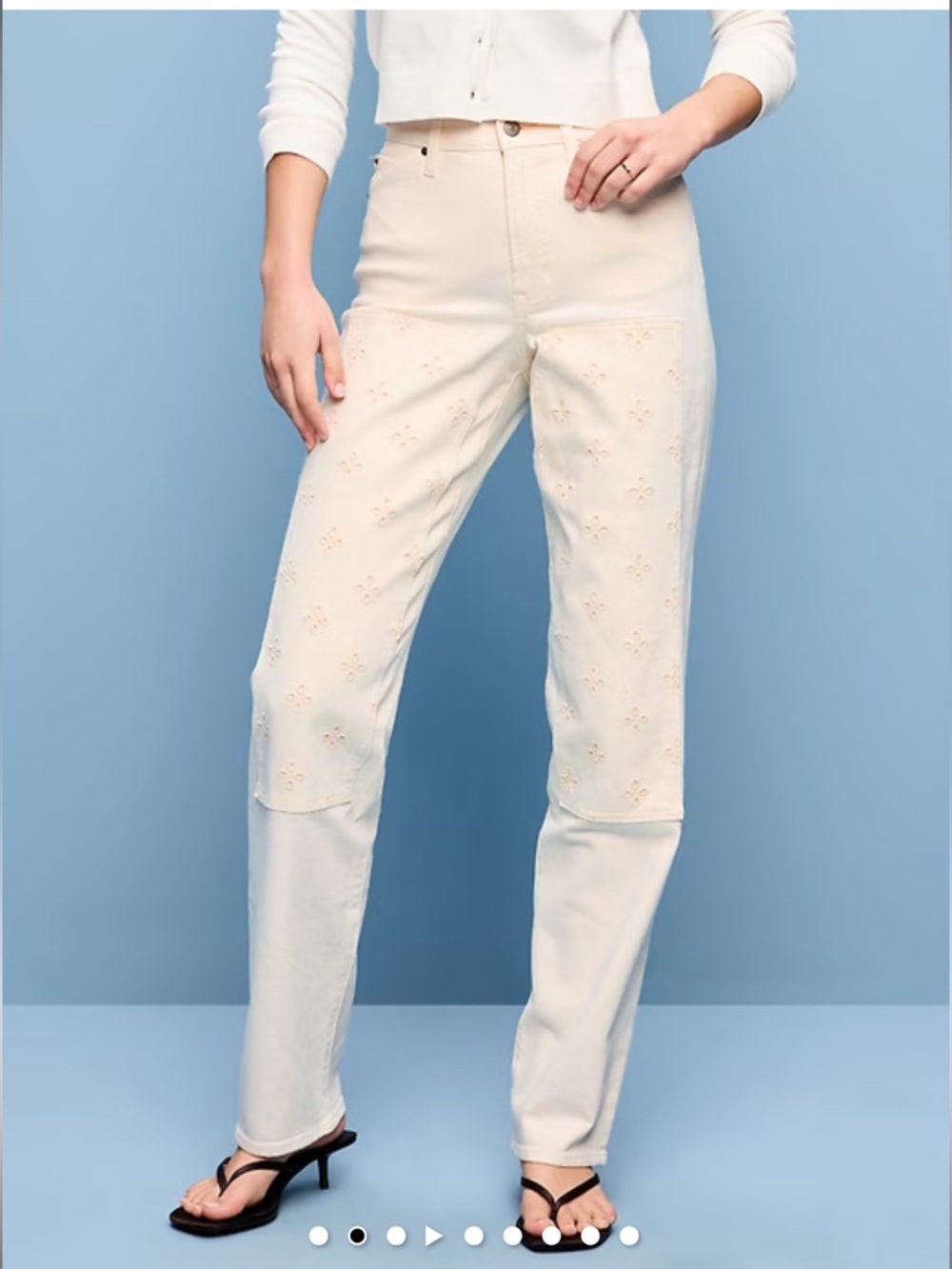 Old Navy NWT High Waisted OG Loose Jeans Size 8 in Ecru
